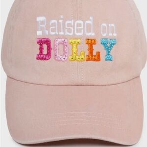 🆕David and Young "Raised on Dolly" Dusty Pink Embroidered Rhinestone Cap NWT